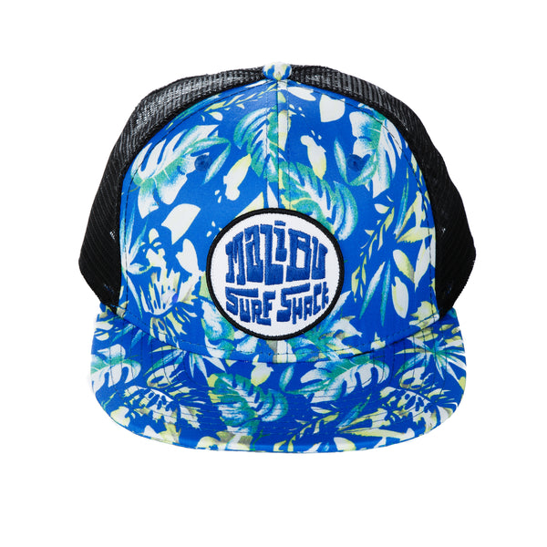 Malibu Surf Shack Snap-Back Mesh Patch Cap - Blue Floral